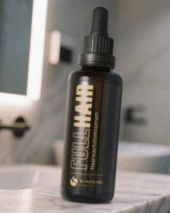 „Dr. Massing Haar Serum FullHair – effektives Serum für kräftiges, gesundes Haar. Spare 10 % auf alle Produkte mit Code EG0425AF.“