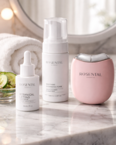 Rosental Rabattcode GlamourellaTT für 20 Prozent Rabatt Rosental EMS Gua Sha Erfahrungen und Anwendung Rosental Organics Bakuchiol Serum und LED Maske Test